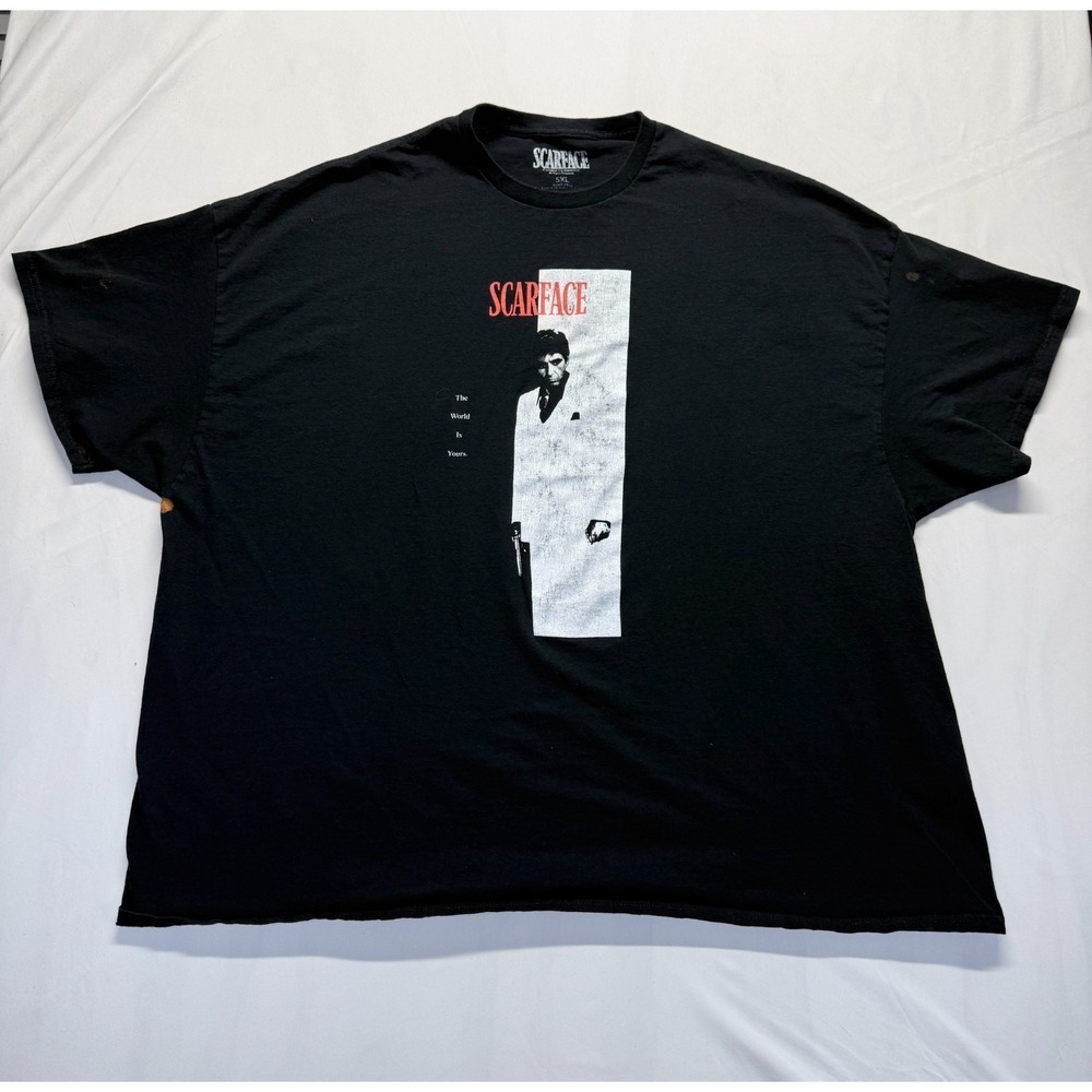 Scarface T Shirt Mens 5XL Black Graphic Print Tony Montana The World Is Yours